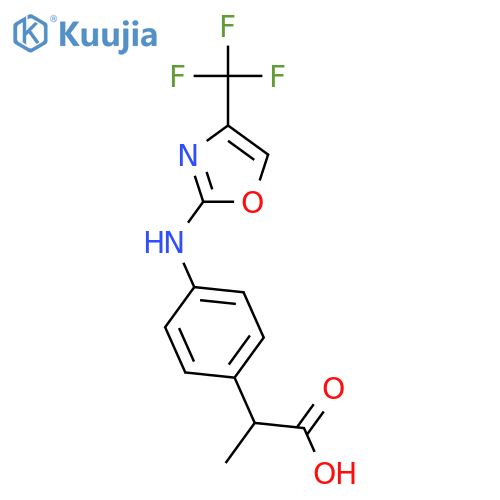 2-(4-((4-(Trifluoromethyl)oxazol-2-yl)amino)phenyl)propanoic acid structure