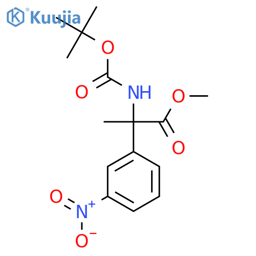 methyl 2-{(tert-butoxy)carbonylamino}-2-(3-nitrophenyl)propanoate structure