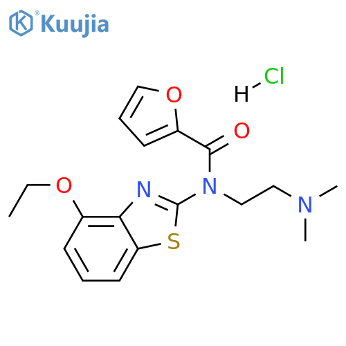 N-[2-(dimethylamino)ethyl]-N-(4-ethoxy-1,3-benzothiazol-2-yl)furan-2-carboxamide hydrochloride structure
