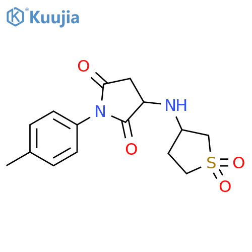 3-[(1,1-dioxothiolan-3-yl)amino]-1-(p-tolyl)pyrrolidine-2,5-dione structure