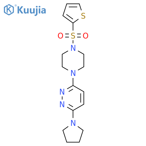 3-(pyrrolidin-1-yl)-6-[4-(thiophene-2-sulfonyl)piperazin-1-yl]pyridazine structure