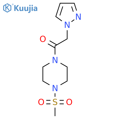 1-(4-(methylsulfonyl)piperazin-1-yl)-2-(1H-pyrazol-1-yl)ethanone structure