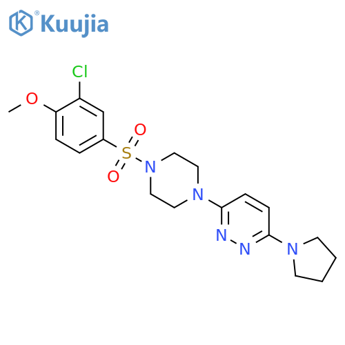 3-[4-(3-chloro-4-methoxybenzenesulfonyl)piperazin-1-yl]-6-(pyrrolidin-1-yl)pyridazine structure