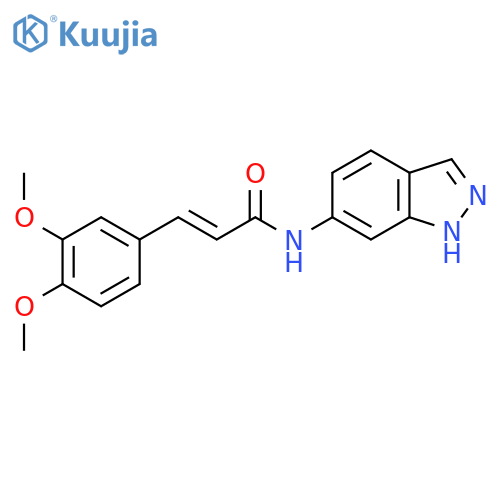 (2E)-3-(3,4-dimethoxyphenyl)-N-(1H-indazol-6-yl)prop-2-enamide structure