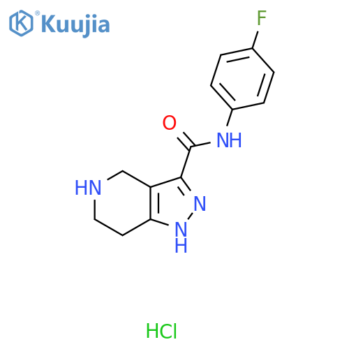 N-(4-Fluorophenyl)-4,5,6,7-tetrahydro-1H-pyrazolo-4,3-cpyridine-3-carboxamide hydrochloride structure