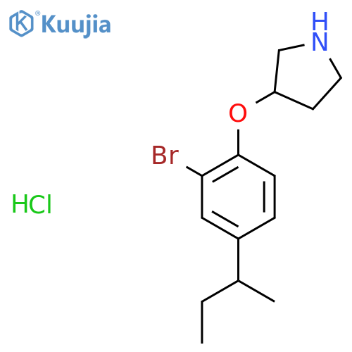 3-2-Bromo-4-(sec-butyl)phenoxypyrrolidinehydrochloride structure