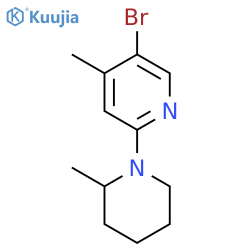 5-Bromo-4-methyl-2-(2-methyl-1-piperidinyl)-pyridine structure