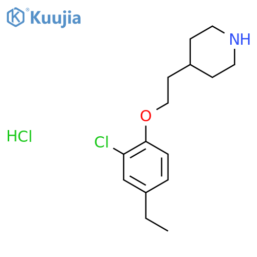 4-[2-(2-Chloro-4-ethylphenoxy)ethyl]piperidine hydrochloride structure