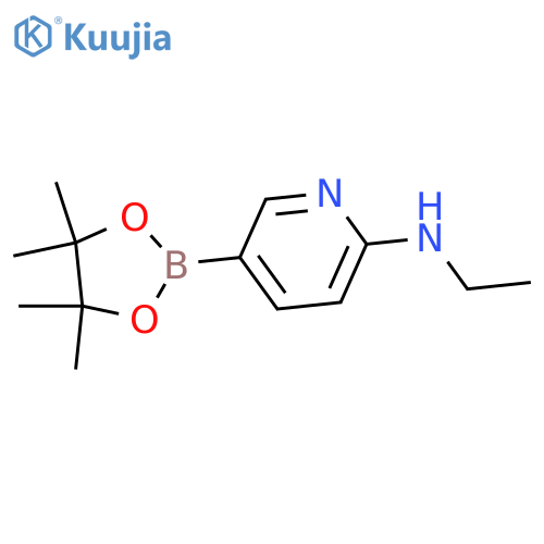 N-ethyl-5-(4,4,5,5-tetramethyl-1,3,2-dioxaborolan-2-yl)pyridin-2-amine structure