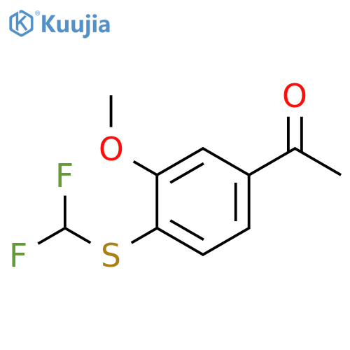1-{4-(Difluoromethyl)sulfanyl-3-methoxyphenyl}ethan-1-one structure