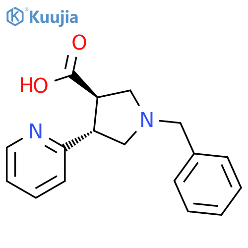 trans-1-Benzyl-4-(pyridin-2-yl)pyrrolidine-3-carboxylic acid structure