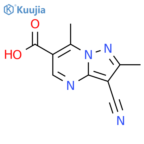 3-cyano-2,7-dimethylpyrazolo[1,5-a]pyrimidine-6-carboxylic acid structure