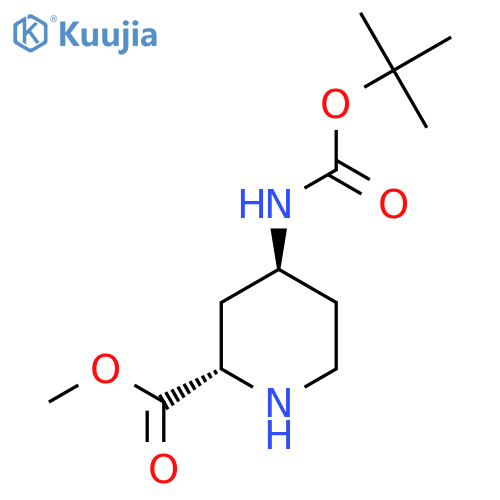 Methyl (2S,4S)-4-[(tert-butoxycarbonyl)amino]-2-piperidinecarboxylate structure