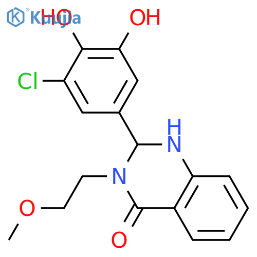 2-(3-Chloro-4,5-dihydroxyphenyl)-3-(2-methoxyethyl)-1,2,3,4-tetrahydroquinazolin-4-one structure
