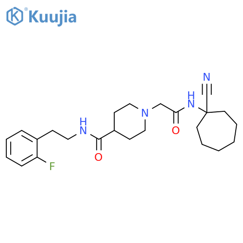 N-(1-Cyanocycloheptyl)-4-[[[2-(2-fluorophenyl)ethyl]amino]carbonyl]-1-piperidineacetamide structure