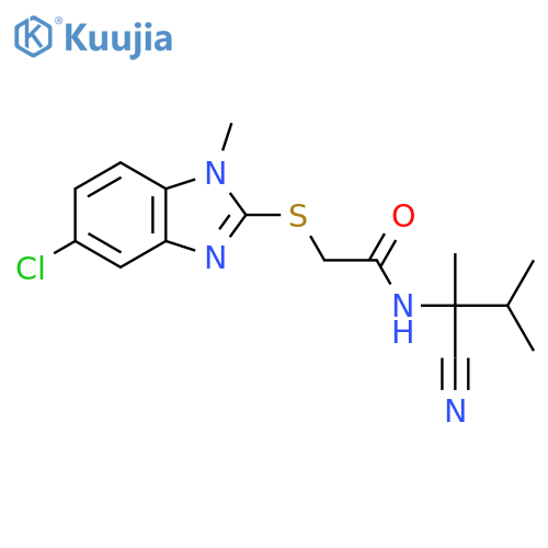 2-[(5-chloro-1-methyl-1H-1,3-benzodiazol-2-yl)sulfanyl]-N-(1-cyano-1,2-dimethylpropyl)acetamide structure