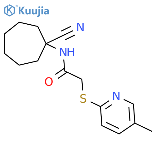 N-(1-cyanocycloheptyl)-2-[(5-methylpyridin-2-yl)sulfanyl]acetamide structure