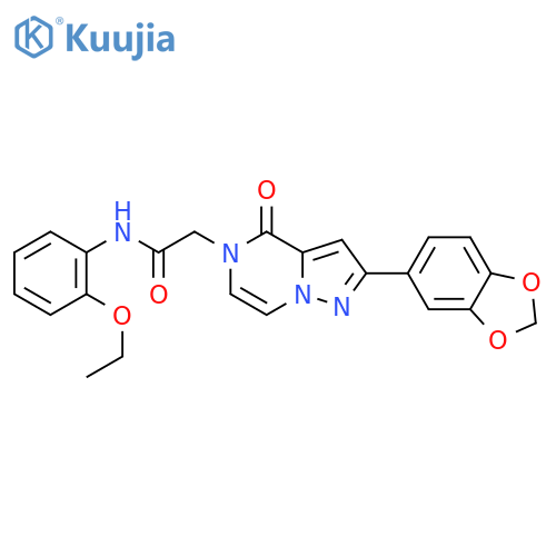 2-[2-(2H-1,3-benzodioxol-5-yl)-4-oxo-4H,5H-pyrazolo[1,5-a]pyrazin-5-yl]-N-(2-ethoxyphenyl)acetamide structure