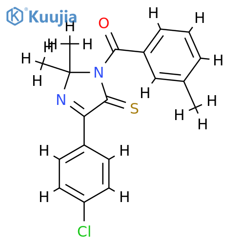 4-(4-chlorophenyl)-2,2-dimethyl-1-(3-methylbenzoyl)-2,5-dihydro-1H-imidazole-5-thione structure