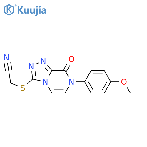 2-{[7-(4-ethoxyphenyl)-8-oxo-7H,8H-[1,2,4]triazolo[4,3-a]pyrazin-3-yl]sulfanyl}acetonitrile structure