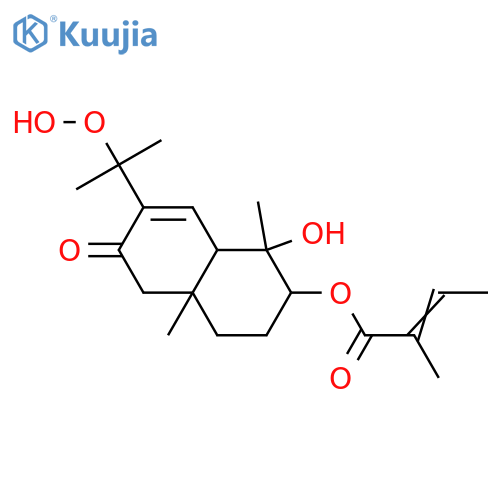 2-Butenoic acid,2-methyl-,(1R,2S,4aR,8aR)-1,2,3,4,4a,5,6,8a-octahydro-7-(1-hydroperoxy-1-methylethyl)-1-hydroxy-1,4a-dimethyl-6-oxo-2-naphthalenylester structure