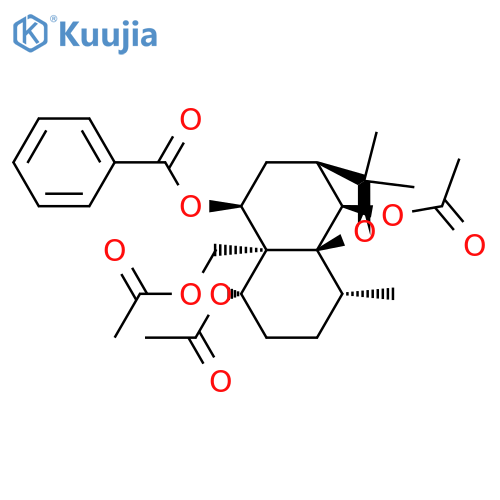 2H-3,9a-Methano-1-benzoxepin-5,6,10-triol,5a-[(acetyloxy)methyl]octahydro-2,2,9-trimethyl-, 6,10-diacetate 5-benzoate,(3R,5S,5aS,6S,9R,9aS,10R)- structure