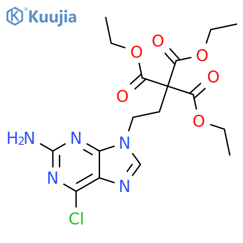 Diethyl 2-[2-(2-amino-6-chloropurin-9-yl)ethyl]-2-carbethoxymalonate structure