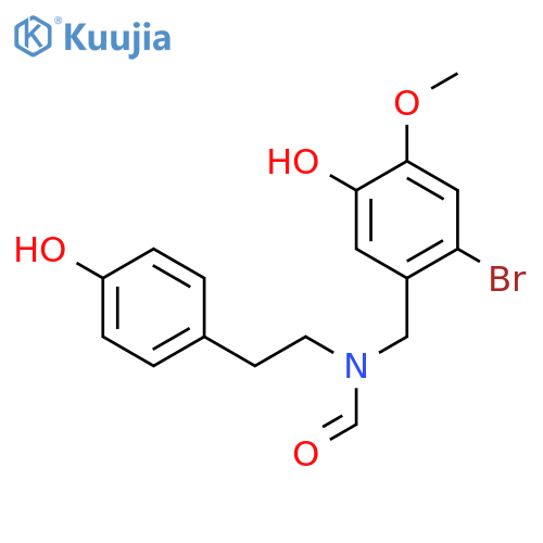 N-(p-Hydroxyphenethyl)-N-(2-bromo-5-hydroxy-4-methoxybenzyl)formamide structure