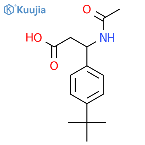 3-(4-tert-butylphenyl)-3-acetamidopropanoic acid structure