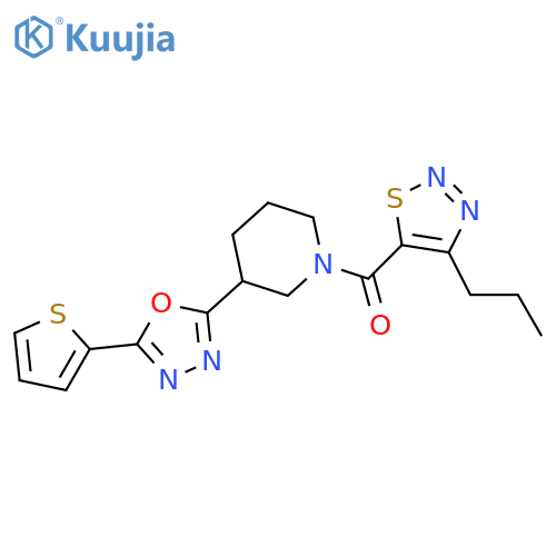 1-(4-propyl-1,2,3-thiadiazole-5-carbonyl)-3-[5-(thiophen-2-yl)-1,3,4-oxadiazol-2-yl]piperidine structure
