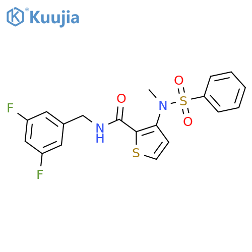N-[(3,5-difluorophenyl)methyl]-3-(N-methylbenzenesulfonamido)thiophene-2-carboxamide structure