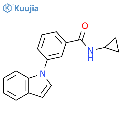 N-cyclopropyl-3-(1H-indol-1-yl)benzamide structure