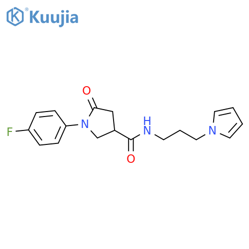 1-(4-fluorophenyl)-5-oxo-N-[3-(1H-pyrrol-1-yl)propyl]pyrrolidine-3-carboxamide structure