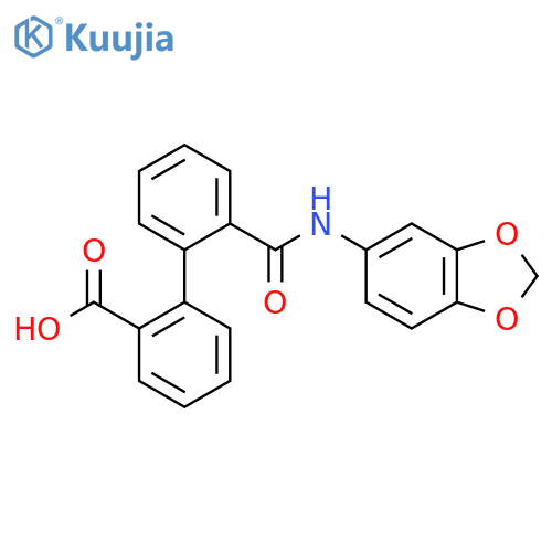 2'-[(2H-1,3-benzodioxol-5-yl)carbamoyl]-[1,1'-biphenyl]-2-carboxylic acid structure