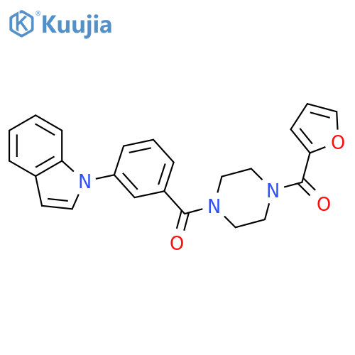 1-{3-4-(furan-2-carbonyl)piperazine-1-carbonylphenyl}-1H-indole structure