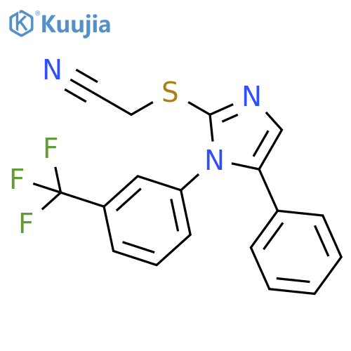 2-({5-phenyl-1-[3-(trifluoromethyl)phenyl]-1H-imidazol-2-yl}sulfanyl)acetonitrile structure