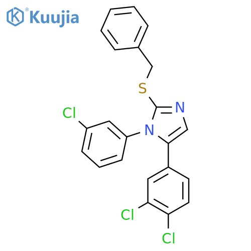 2-(benzylsulfanyl)-1-(3-chlorophenyl)-5-(3,4-dichlorophenyl)-1H-imidazole structure