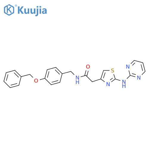 N-{[4-(benzyloxy)phenyl]methyl}-2-{2-[(pyrimidin-2-yl)amino]-1,3-thiazol-4-yl}acetamide structure