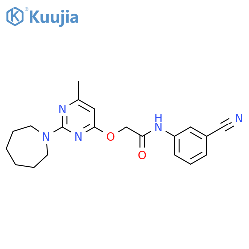 2-{[2-(azepan-1-yl)-6-methylpyrimidin-4-yl]oxy}-N-(3-cyanophenyl)acetamide structure