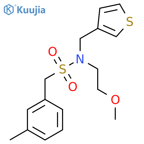 N-(2-methoxyethyl)-1-(3-methylphenyl)-N-(thiophen-3-yl)methylmethanesulfonamide structure