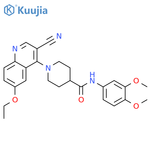 1-(3-cyano-6-ethoxyquinolin-4-yl)-N-(3,4-dimethoxyphenyl)piperidine-4-carboxamide structure