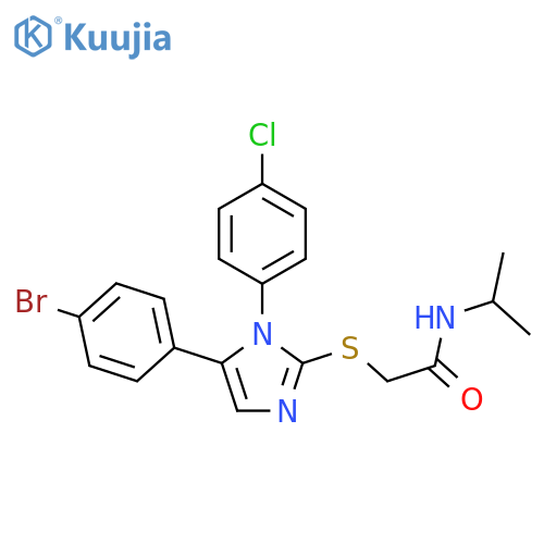 2-{[5-(4-bromophenyl)-1-(4-chlorophenyl)-1H-imidazol-2-yl]sulfanyl}-N-(propan-2-yl)acetamide structure