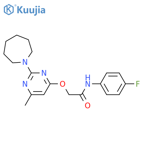 2-{[2-(azepan-1-yl)-6-methylpyrimidin-4-yl]oxy}-N-(4-fluorophenyl)acetamide structure