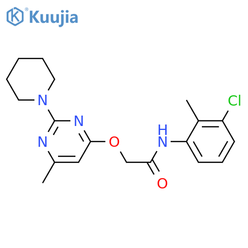 N-(3-chloro-2-methylphenyl)-2-{[6-methyl-2-(piperidin-1-yl)pyrimidin-4-yl]oxy}acetamide structure