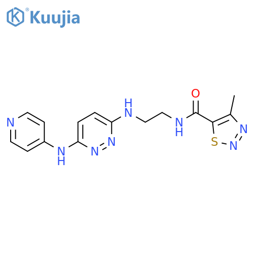 4-methyl-N-2-({6-(pyridin-4-yl)aminopyridazin-3-yl}amino)ethyl-1,2,3-thiadiazole-5-carboxamide structure