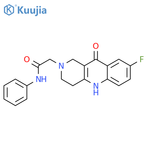 2-{8-fluoro-10-oxo-1H,2H,3H,4H,5H,10H-benzo[b]1,6-naphthyridin-2-yl}-N-phenylacetamide structure