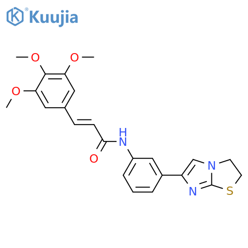 (2E)-N-(3-{2H,3H-imidazo2,1-b1,3thiazol-6-yl}phenyl)-3-(3,4,5-trimethoxyphenyl)prop-2-enamide structure