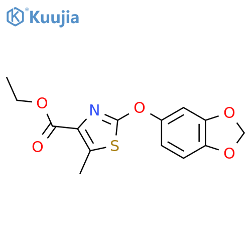 Ethyl 2-(1,3-benzodioxol-5-yloxy)-5-methyl-1,3-thiazole-4-carboxylate structure