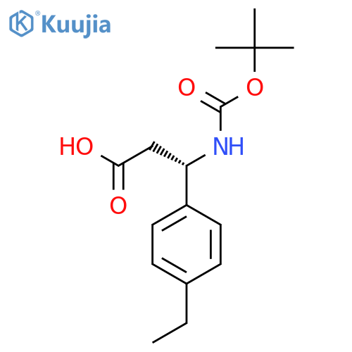 (3S)-3-{(tert-butoxy)carbonylamino}-3-(4-ethylphenyl)propanoic acid structure