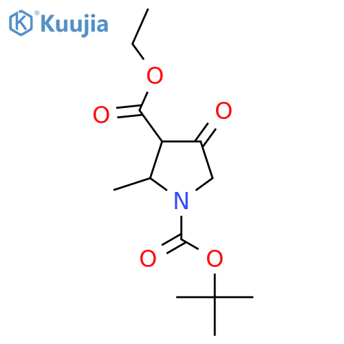 1-O-Tert-butyl 3-O-ethyl 2-methyl-4-oxopyrrolidine-1,3-dicarboxylate structure